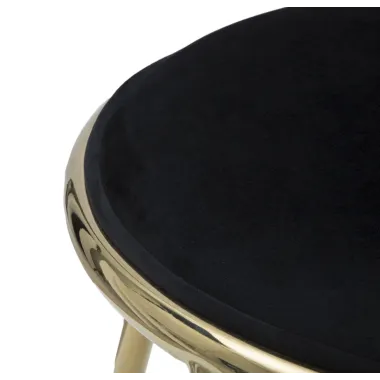 Stołek GLAM EMILY Czarny Ø 45X45 cm (Wysokość Nóg 41 cm)